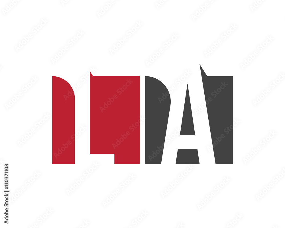 Fototapeta premium LA red square letter logo for alliance,association,advisor,accountants,academy