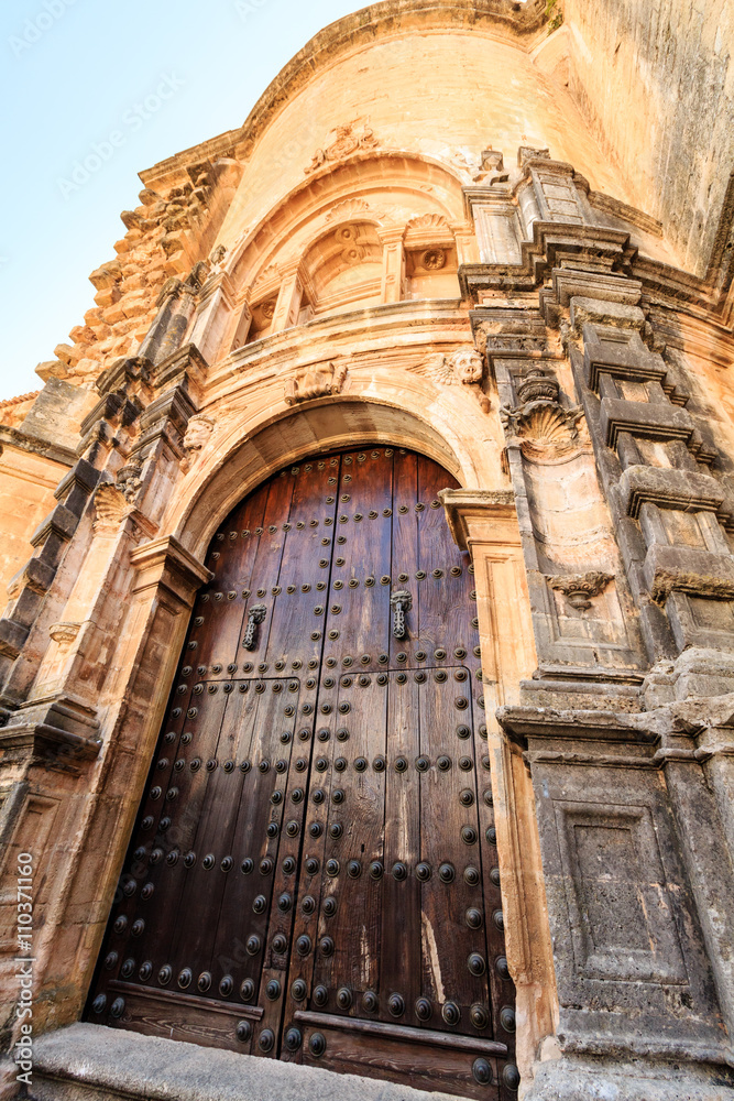 Side door of the Santa Maria La Mayor Church, Ronda,. Andalusia. Spain