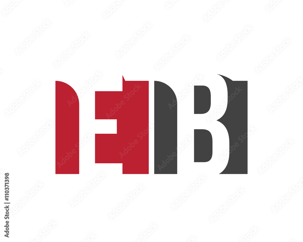 Obraz premium EB red square letter logo for building,book,brothers,business,blog