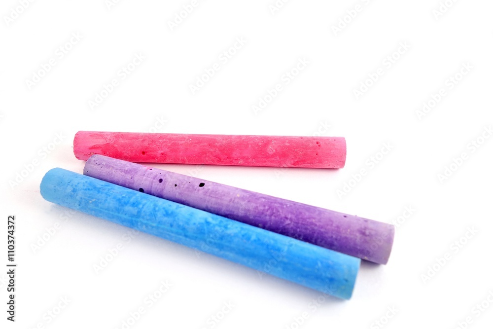 Color chalks on white background Color chalks on white background