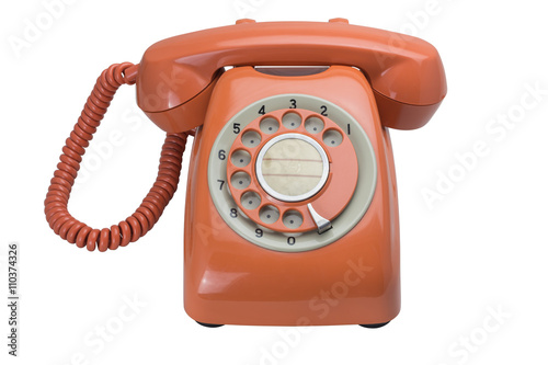 Vintage telephone isolated on white background