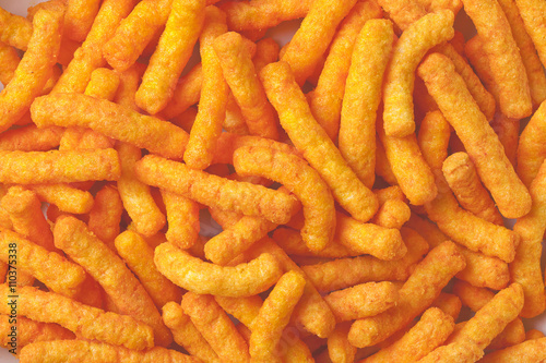 a bunch of cheese curls