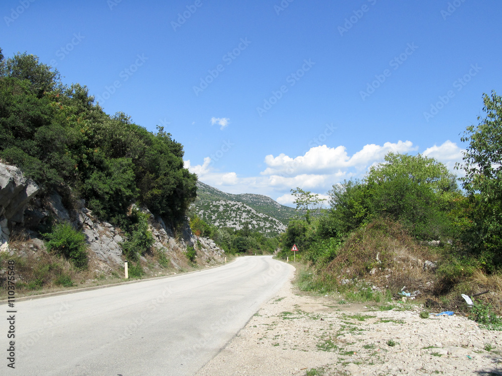 Mountain serpentine road view in the heart of Europe Mountain serpentine road view in the heart of Europe