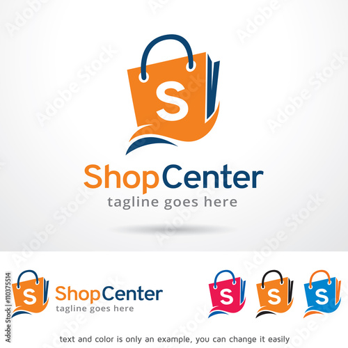 Shop Center Logo Template Design Vector