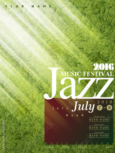 Wall Mural jazz poster template design