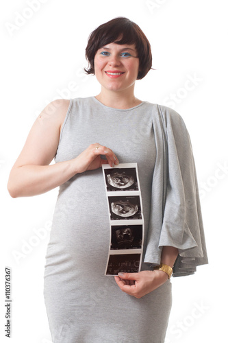 Holding fetus ultrasound image