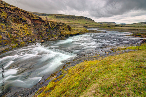 The wild Fjadra river in Iceland before the Fjardargljufur canyon