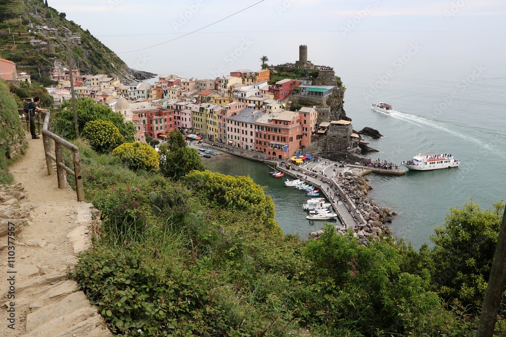 Hiking trail to Vernazza Cinque Terre on the Amalfi Coast, Italy