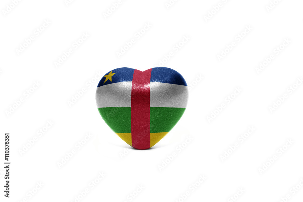 heart with national flag of central african republic