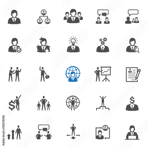 Management and Human resource icons with White Background