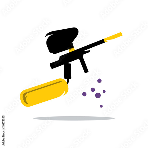 Vector Paintball Gun Cartoon Illustration.