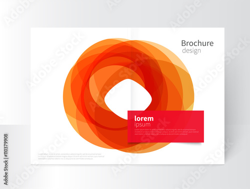 Vector Abstract Business Brochure, Annual Report, Flyer, Leaflet Cover Template. Geometric abstract background yellow and red circles intersecting. concept catalouge design. EPS 10 photo