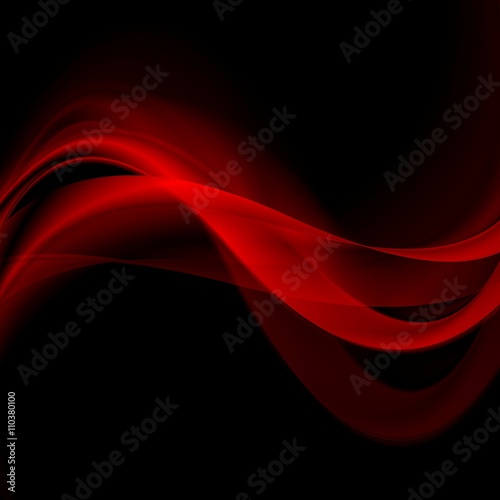 Bright red glowing waves on black background