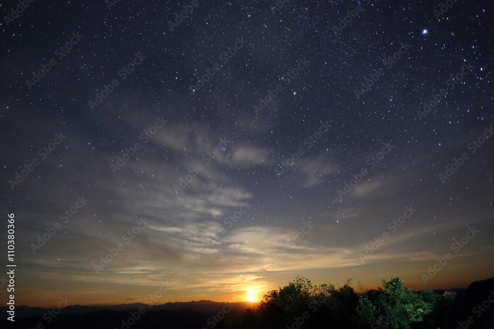 Fototapeta premium Sunrise and sky in Nan at Thailand