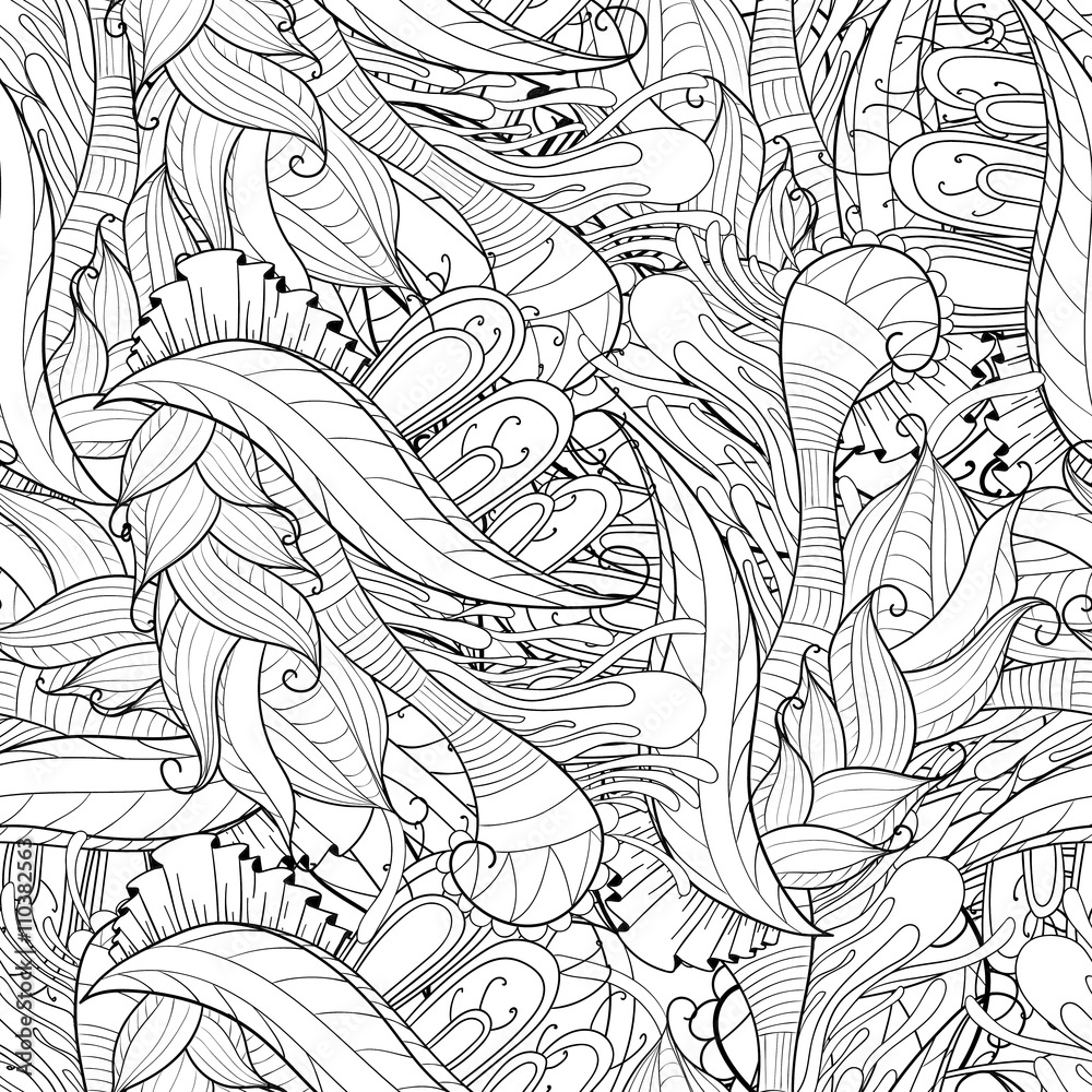 Seamless pattern background with abstract ornaments. Hand draw illustration Seamless pattern background with abstract ornaments. Hand draw illustration