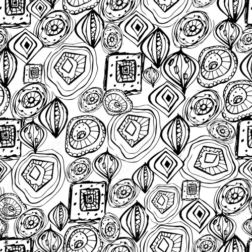 Cute seamless pattern with ink doodle lines scribbles. Can be used for desktop wallpaper or frame for a wall hanging or poster,for pattern fills, wedding decor, web page backgrounds, textile and more.