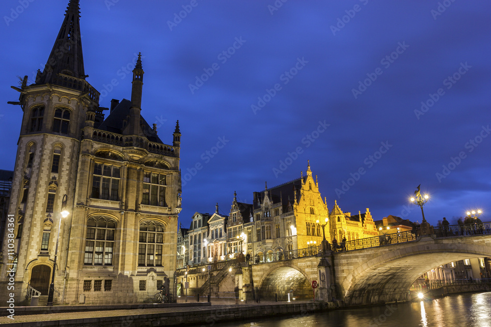 Ghent's old city centre in Belgium