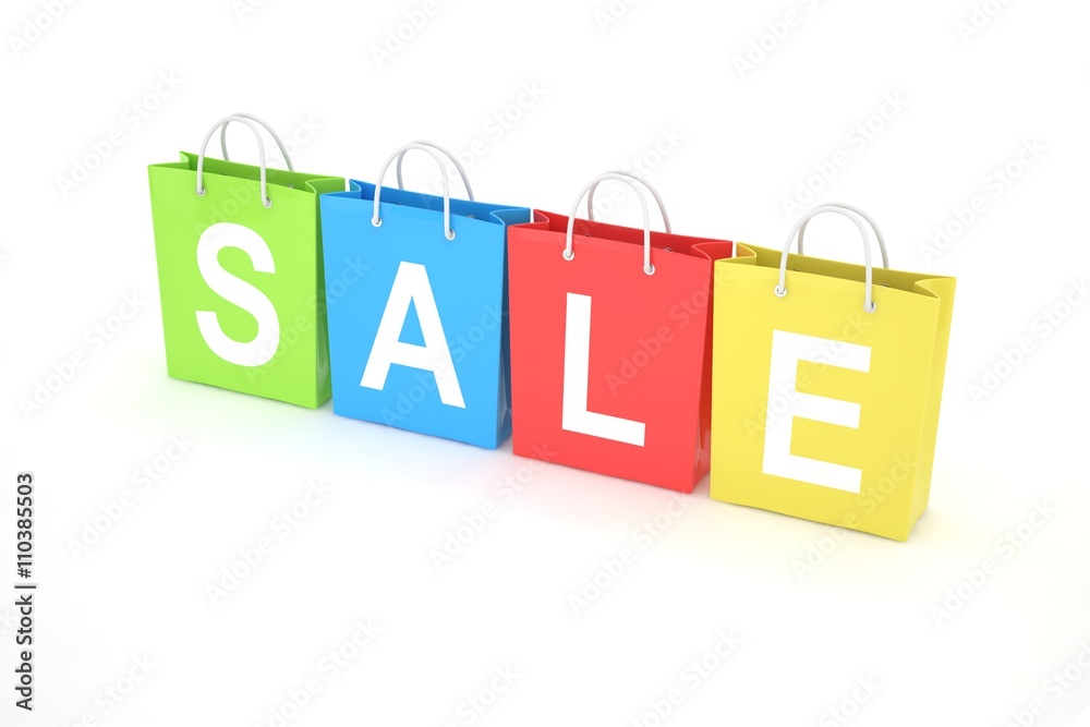 sale written on shopping bag. 3d rendering. sale written on shopping bag. 3d rendering.