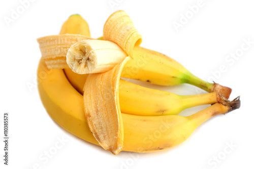 Bitten banana and whole bananas