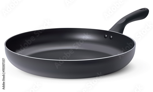 Frying pan, isolated. 3D vector illustration