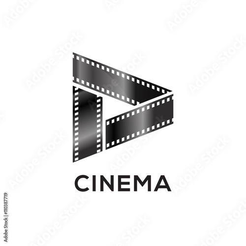 Abstract letter D logo for negative videotape film production