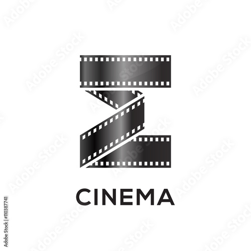Abstract letter E logo for negative videotape film production