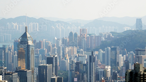 Photography Aerial View of Hong Kong from the Peak