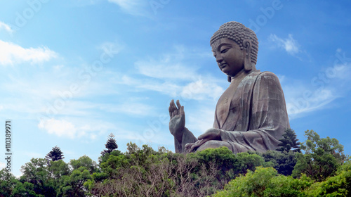 Photography The Tian Tan Big Buddha Statue in Lantau Island in Hong Kong