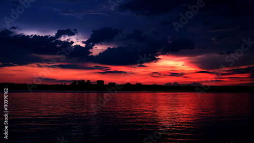 Red Sunset Over The River © Rashevskyi Media