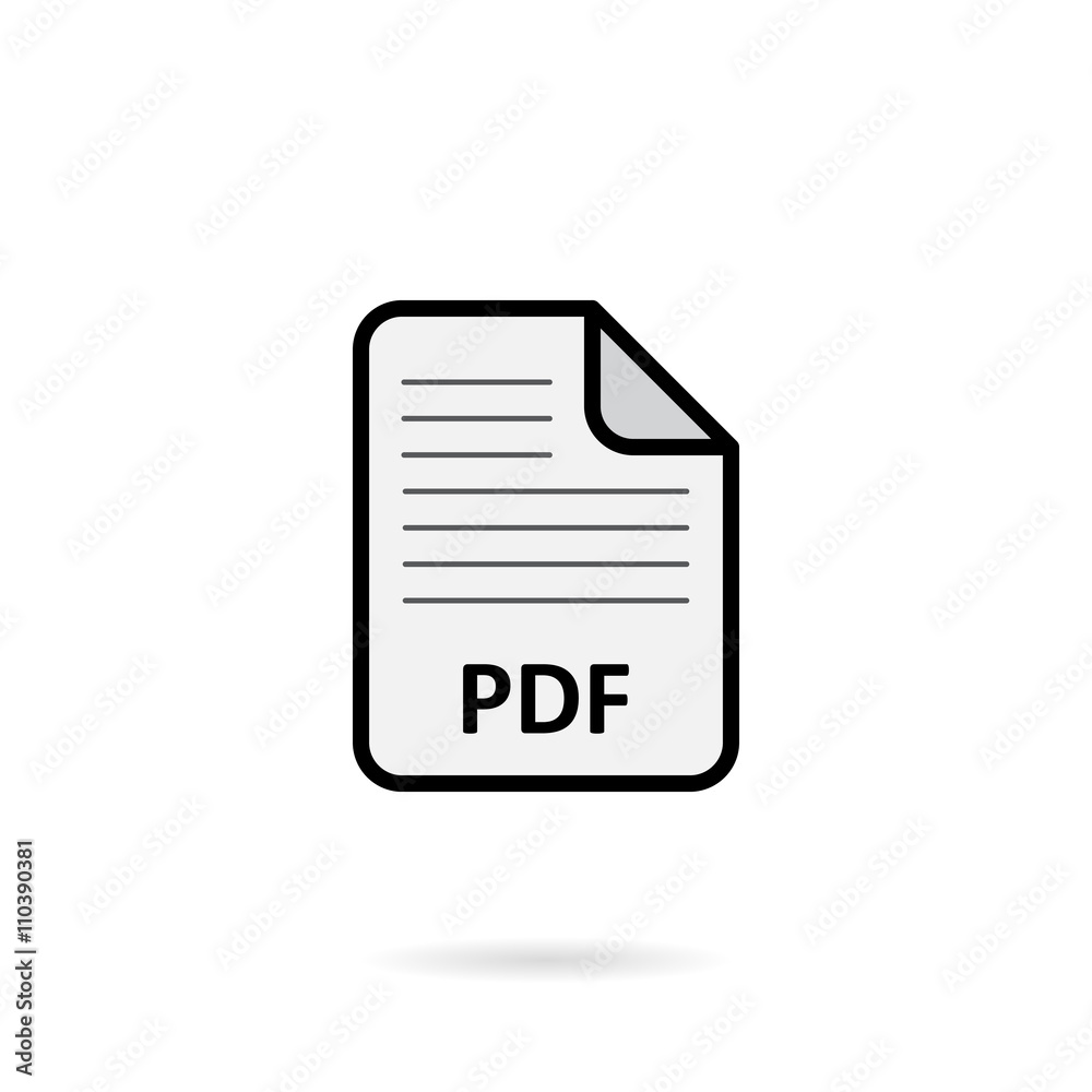 PDF file on white background vector PDF file on white background vector