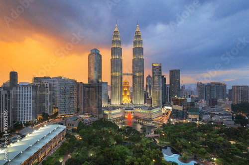 Top view of Park and Kuala Lumper city photo