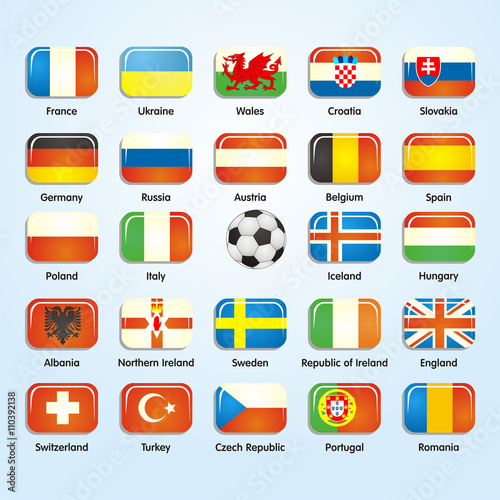 France 2016 football icons flags of the participating countries. Free Download France 2016 football icons flags of the participating countries. - GFXLoad