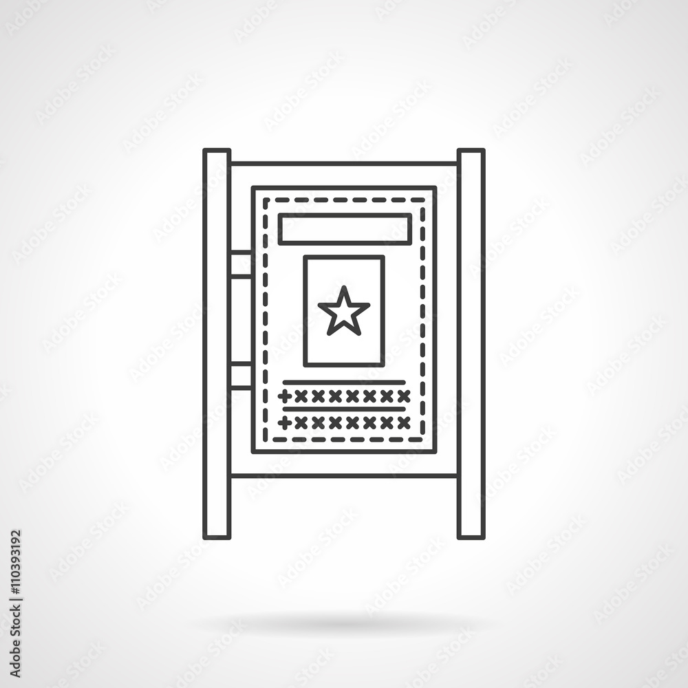 Advertising board flat line vector icon Advertising board flat line vector icon
