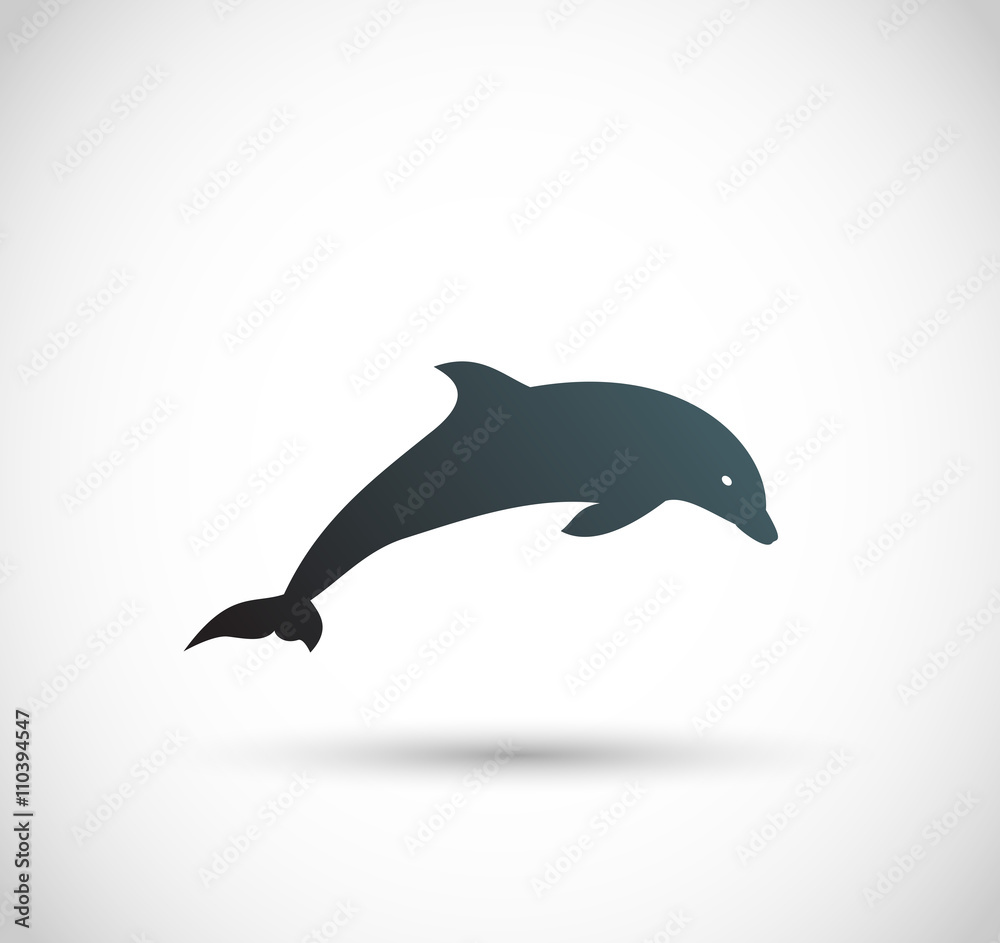 Obraz premium Dolphin icon vector