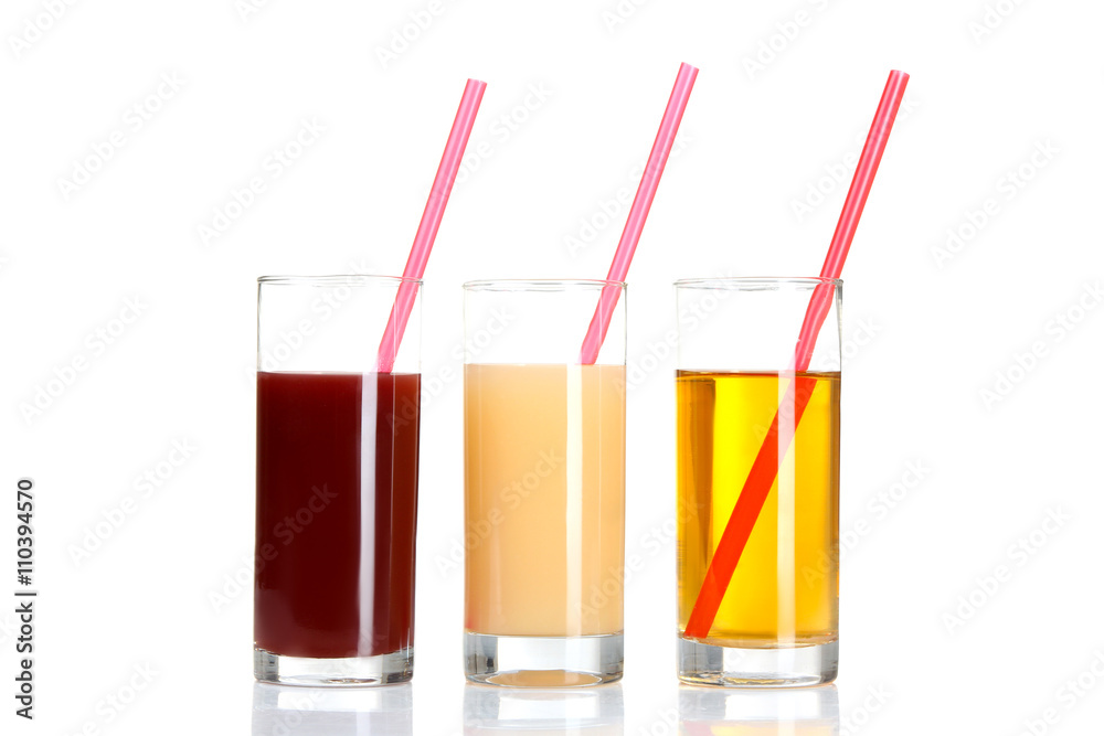 glass glasses with juice on white isolated background glass glasses with juice on white isolated background