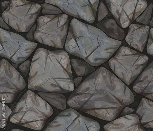 Vector seamless texture of  grey stonewall.