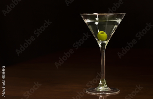 Single glasss of martini cocktail