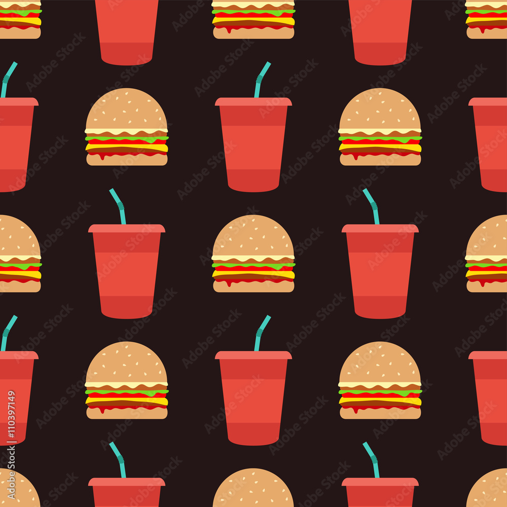 Hamburger and soda. Wallpaper Hamburger and soda. Wallpaper