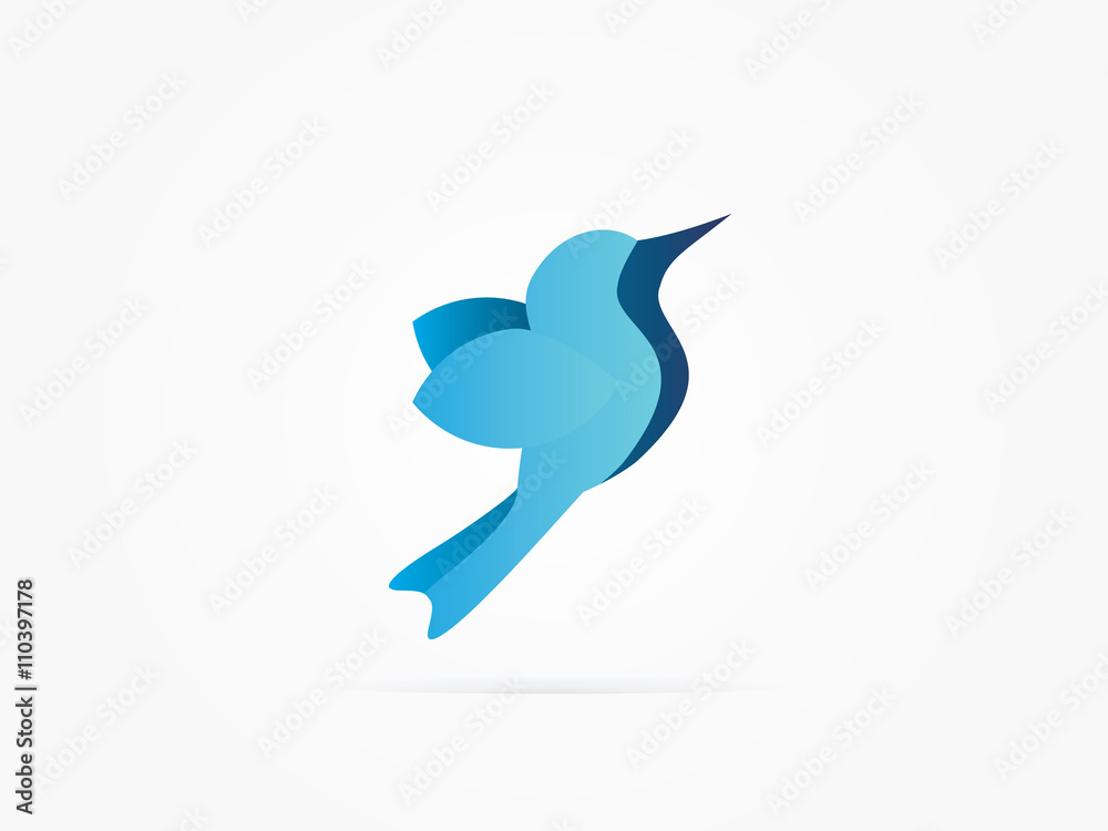 Bird with shadow logo Bird with shadow logo