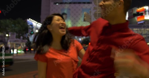 Attractive young Couple excited about traveling in Tokyo Japan Shibuya crossing hachiko 4k 