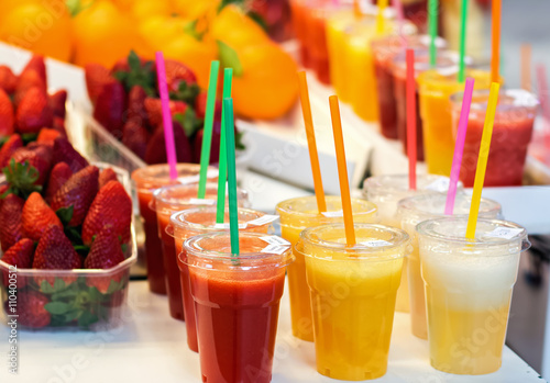 Fresh juices on the farmers market