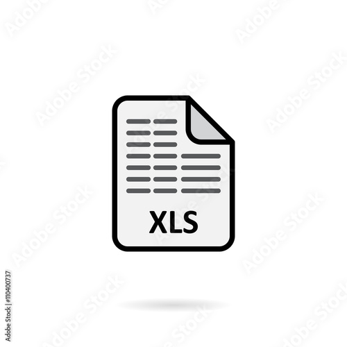 XLS file on white background vector © bonilla1879