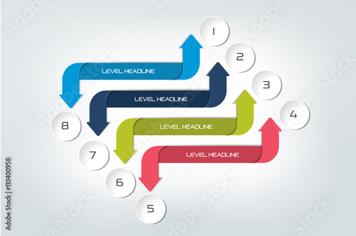 Arrow infographics scheme, diagram, chart, flowchart. Vector.