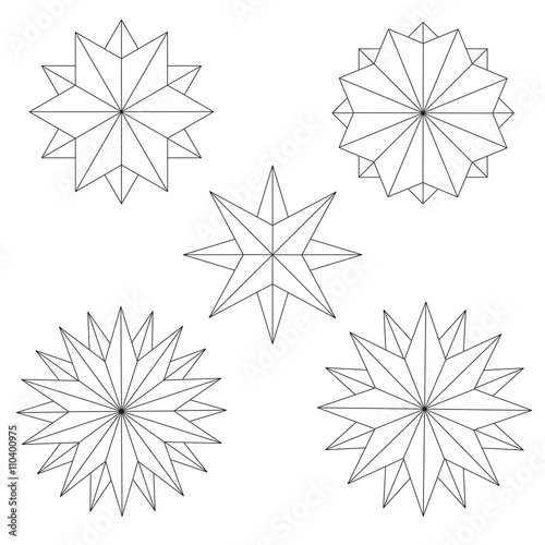 Vector graphics star set