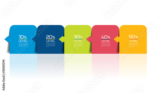 Five steps infographics report, template, chart, scheme. Vector.