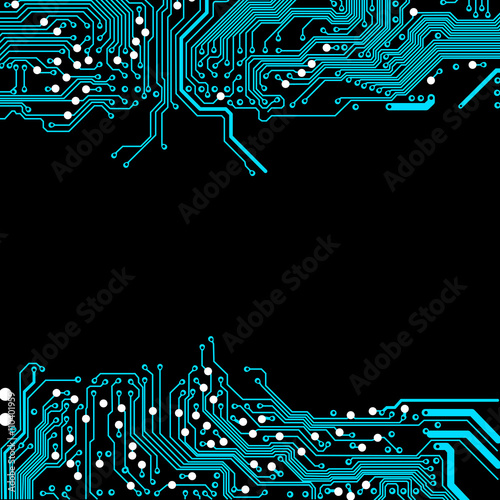 abstract vector background with high tech circuit board Vector Illustration