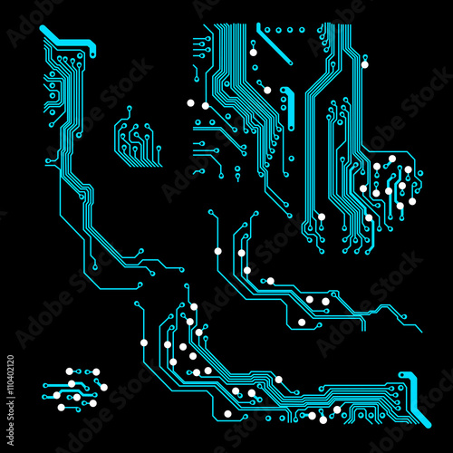 abstract vector background with high tech circuit board Vector Illustration