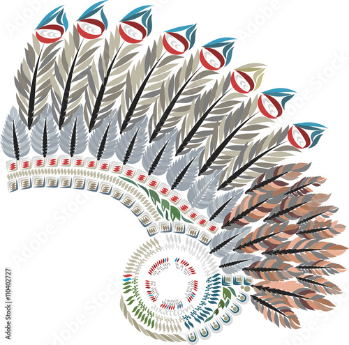 American Indian headdress with feathers