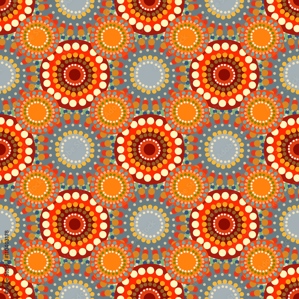 Seamless vintage retro pattern orange textile