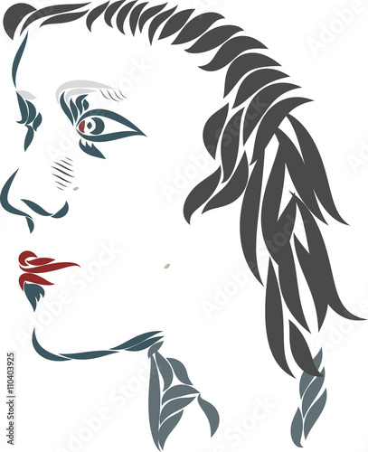Girl portrait in retro style